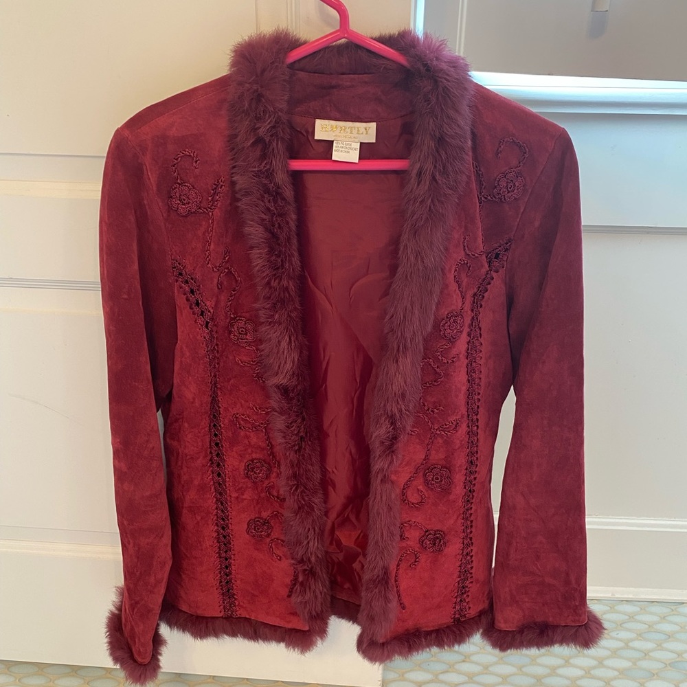 Burgundy authentic suede jacket